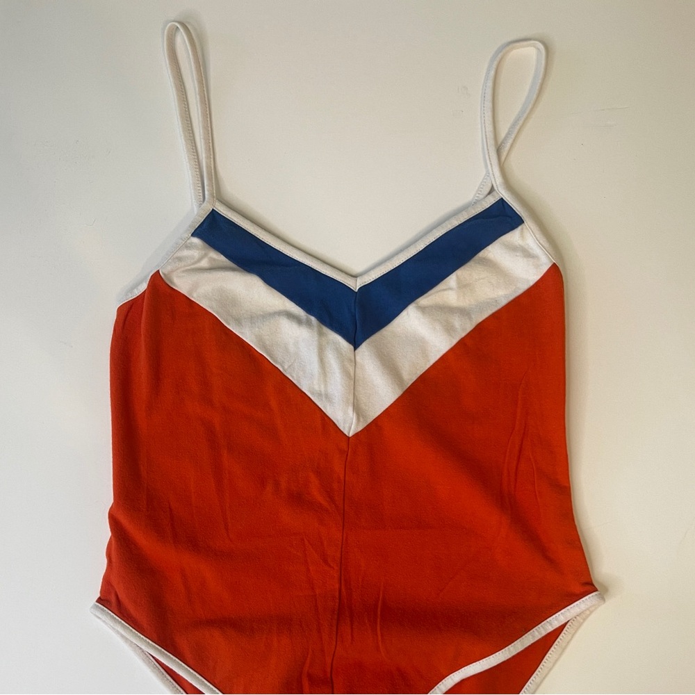 Red and Blue Colorblock bodysuit
